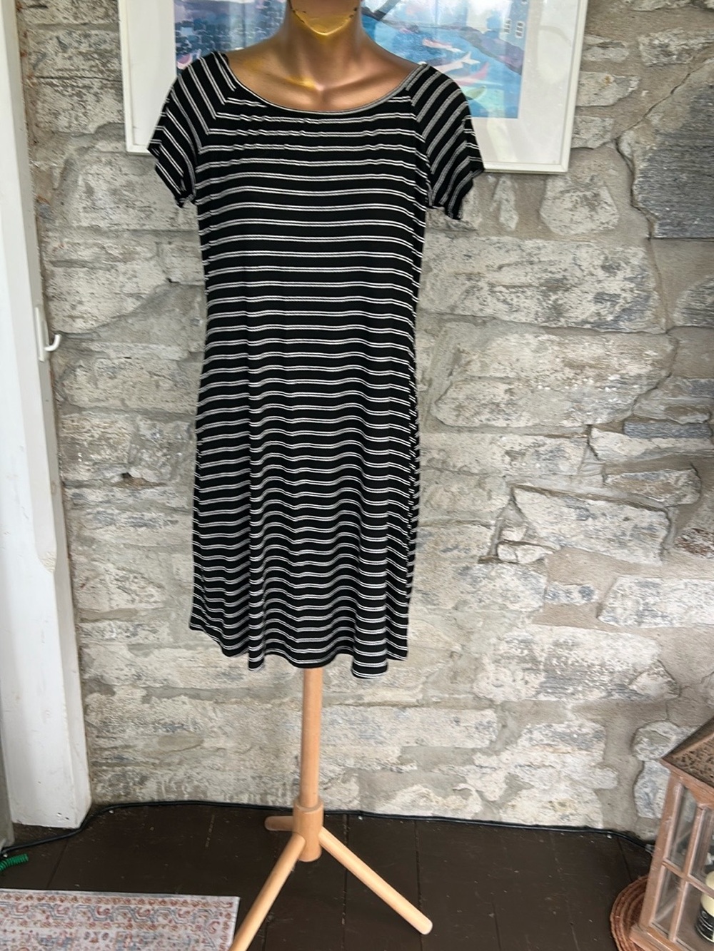 Striped Short Sleeve Dress